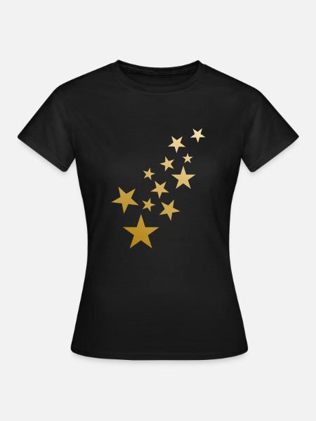 Sterne Muster - Frauen T-Shirt - Schwarz