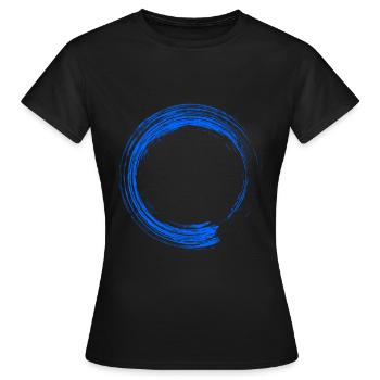 Rond design brosse bleu - T-shirt Femme - noir - Devant - AI Model Female 172 dark (172cm)
