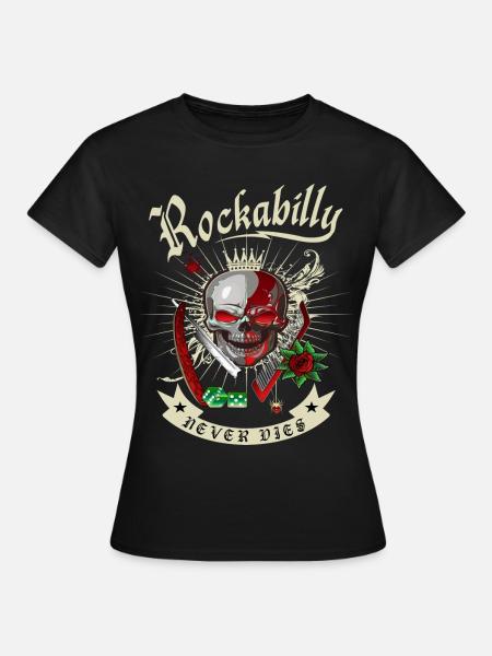 Rockabilly Skull - Women's T-Shirt - black