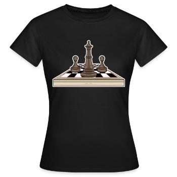 Jeu d’échecs - T-shirt Femme - noir - Devant - AI Model Female 172 dark (172cm)