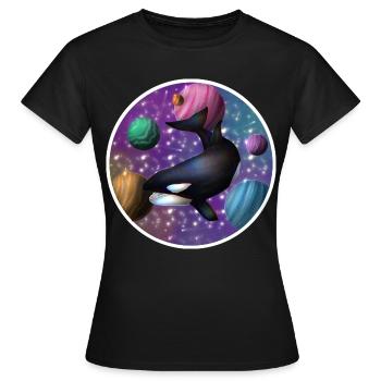 Orca im Raum - Frauen T-Shirt - Schwarz - Vorne - AI Model Female 172 dark (172cm)