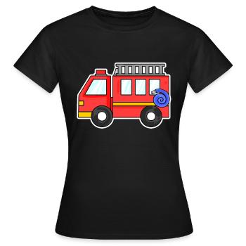 Camion de pompiers - T-shirt Femme - noir - Devant - AI Model Female 172 dark (172cm)