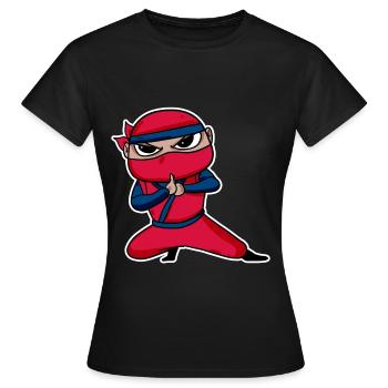 Ninja - T-shirt Femme - noir - Devant - AI Model Female 172 dark (172cm)