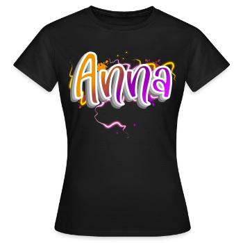 Anna - T-shirt Femme - noir - Devant - AI Model Female 172 dark (172cm)