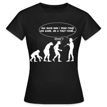 évolution inversée - T-shirt Femme - noir - Devant - AI Model Female 172 dark (172cm)