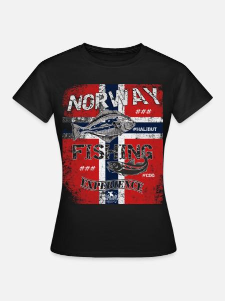 Norway Fishing Flagge Angeln Fisch Design - Frauen T-Shirt - Schwarz