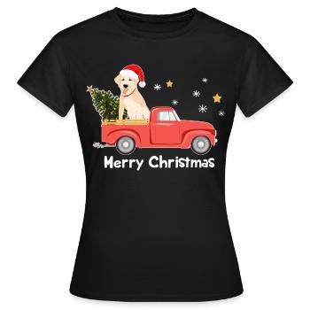 Pick-up de Noël du Labrador - T-shirt Femme - noir - Devant - AI Model Female 172 dark (172cm)
