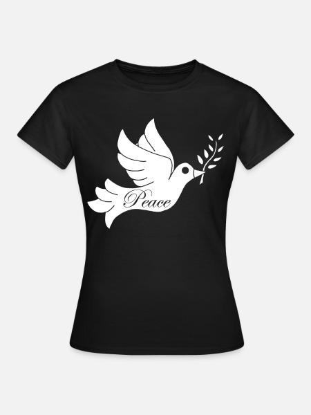 Weißer Vogel des Friedens - Frauen T-Shirt - Schwarz