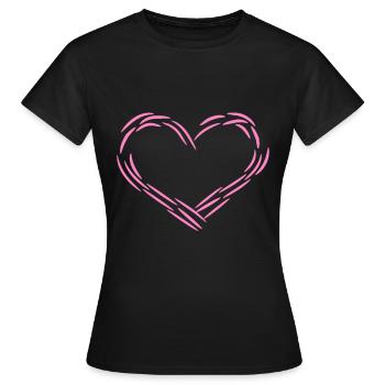 Coeur Rose - T-shirt Femme - noir - Devant - AI Model Female 172 dark (172cm)