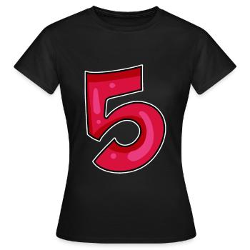 Chiffre 5 Chiffre rouge - T-shirt Femme - noir - Devant - AI Model Female 172 dark (172cm)