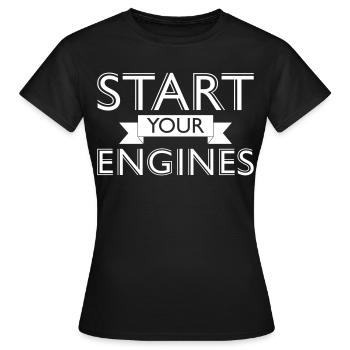 Démarrage de vos moteurs - T-shirt Femme - noir - Devant - AI Model Female 172 dark (172cm)