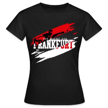 Frankfurt Fussball - Frauen T-Shirt - Schwarz - Vorne - AI Model Female 172 dark (172cm)