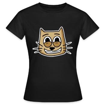 Katze Katzengesicht - Frauen T-Shirt - Schwarz - Vorne - AI Model Female 172 dark (172cm)
