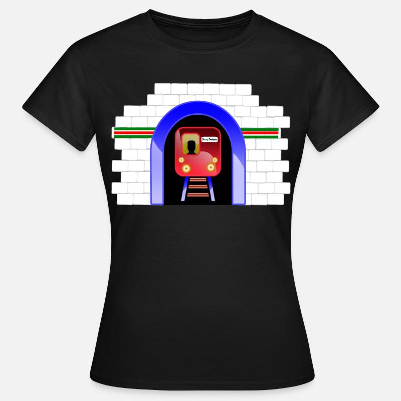 Blue Tunnel Train i Archway - Dame-T-shirt - sort