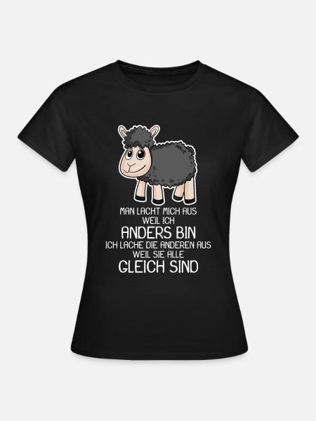 Schwarzes Schaf lustiger Spruch - Frauen T-Shirt - Schwarz