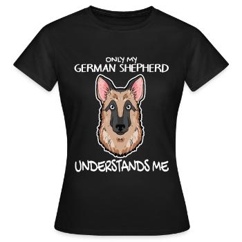 Deutscher Schäferhund - Frauen T-Shirt - Schwarz - Vorne - AI Model Female 172 dark (172cm)