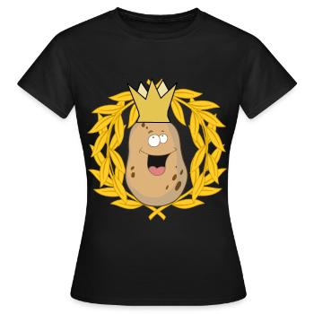 König Kartoffel Knollen Gemüse Lorbeerkranz - Frauen T-Shirt - Schwarz - Vorne - AI Model Female 172 dark (172cm)