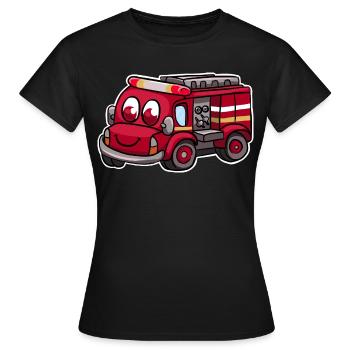 Camions de pompiers - T-shirt Femme - noir - Devant - AI Model Female 172 dark (172cm)