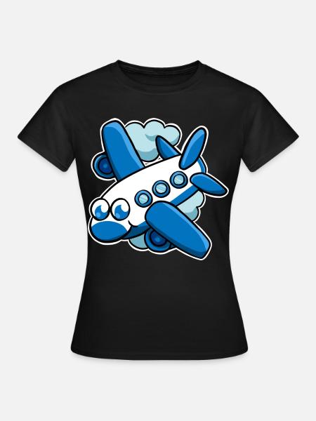 Flugzeug - Frauen T-Shirt - Schwarz