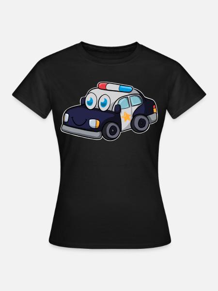 Polizeiauto - Frauen T-Shirt - Schwarz