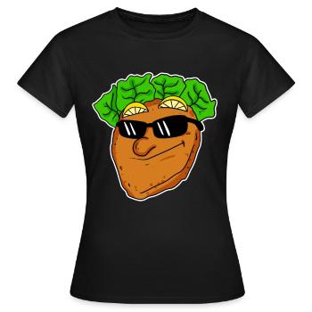 Cool escalopes avec lunettes de soleil - T-shirt Femme - noir - Devant - AI Model Female 172 dark (172cm)
