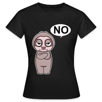 Faultier ist genervt und sagt Nein - Frauen T-Shirt - Schwarz - Vorne - AI Model Female 172 dark (172cm)