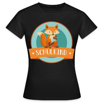 Schulkind - schlauer Fuchs - Schulbeginn - Frauen T-Shirt - Schwarz - Vorne - AI Model Female 172 dark (172cm)