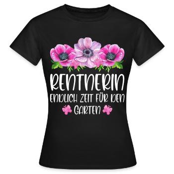 Rentnerin Ruhestand Endlich Zeit für den Garten - Frauen T-Shirt - Schwarz - Vorne - AI Model Female 172 dark (172cm)