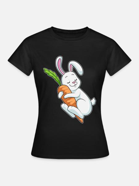 Hase Karotte - Frauen T-Shirt - Schwarz