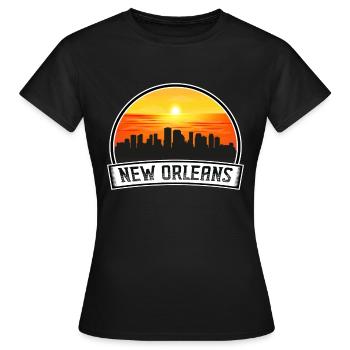La Nouvelle-Orléans Louisiane USA Skyline Vintage Sunset T - T-shirt Femme - noir - Devant - AI Model Female 172 dark (172cm)