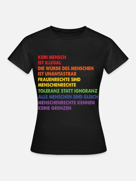 Menschrechte Gleichheit Gleichberechtigung - Frauen T-Shirt - Schwarz