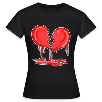 Cœur brisé - T-shirt Femme - noir - Devant - AI Model Female 172 dark (172cm)