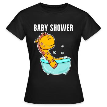 Baby Shower Giraffe Badewanne - Frauen T-Shirt - Schwarz - Vorne - AI Model Female 172 dark (172cm)