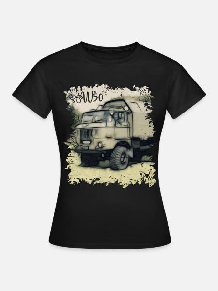 W50 NVA DDR Fahrzeug - Frauen T-Shirt - Schwarz