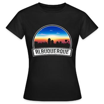 Albuquerque Nouveau-Mexique USA Skyline Vintage Sunset - T-shirt Femme - noir - Devant - AI Model Female 172 dark (172cm)