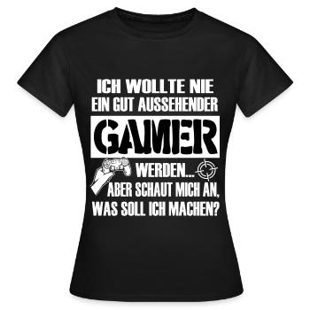 Gamer Selbstironie Spruchbild Progamer - Frauen T-Shirt - Schwarz - Vorne - AI Model Female 172 dark (172cm)