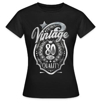 80th Birthday Vintage - Women's T-Shirt - black - Front - AI Model Female 172 dark (172cm)