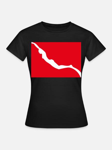 Freitauchflagge mit Mädchen Freediver - Frauen T-Shirt - Schwarz