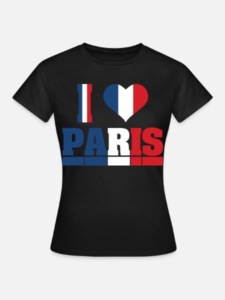 I love paris j’aime Paris France - T-shirt Femme - noir