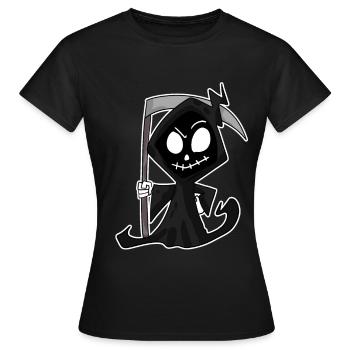 Sensenmann mit Sense - Frauen T-Shirt - Schwarz - Vorne - AI Model Female 172 dark (172cm)