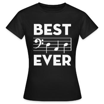 Beste Dad Ever Music Note Akkorde - Frauen T-Shirt - Schwarz - Vorne - AI Model Female 172 dark (172cm)