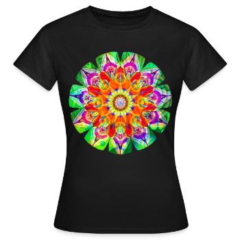 Farbenfrohes hippes Mandala - Frauen T-Shirt - Schwarz - Vorne - AI Model Female 172 dark (172cm)