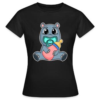 Baby Nilpferd - Frauen T-Shirt - Schwarz - Vorne - AI Model Female 172 dark (172cm)