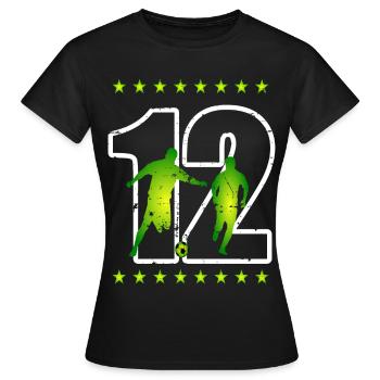 Football maillot numéro 12 - T-shirt Femme - noir - Devant - AI Model Female 172 dark (172cm)