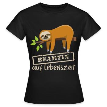 Beamtin - Faultier Ausruhen Chillen keine Hektik - Frauen T-Shirt - Schwarz - Vorne - AI Model Female 172 dark (172cm)