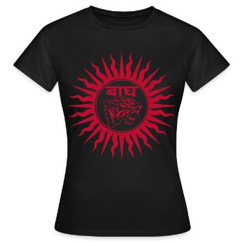 Tigre rouge en Inde - T-shirt Femme - noir - Devant - AI Model Female 172 dark (172cm)