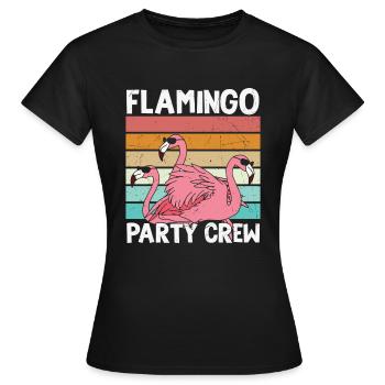 Flamingo Geburtstag Flamingo Party Crew - Frauen T-Shirt - Schwarz - Vorne - AI Model Female 172 dark (172cm)