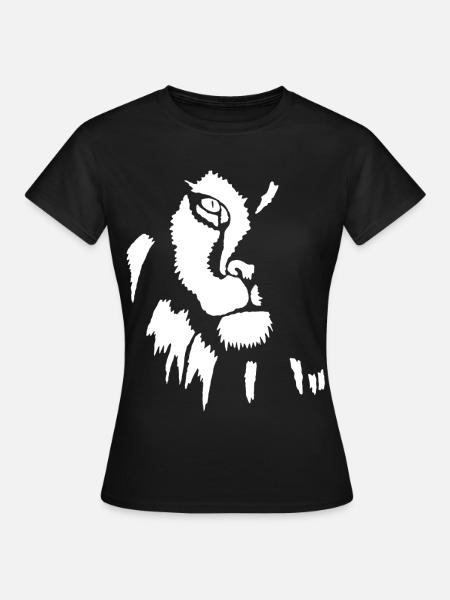 Weißer Löwe im Schatten - Frauen T-Shirt - Schwarz