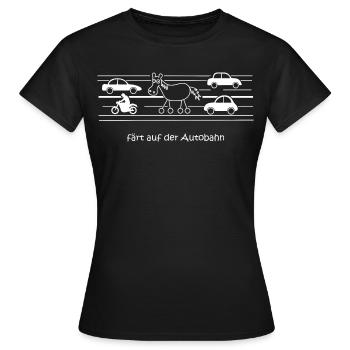 sur l’autoroute, la circulation, la route, la voiture, les roues - T-shirt Femme - noir - Devant - AI Model Female 172 dark (172cm)