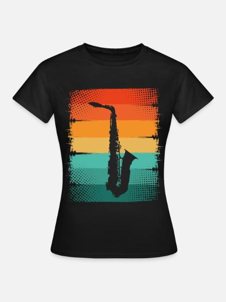Saxophon Saxophonist - Frauen T-Shirt - Schwarz